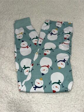 Carter's Sage Green Snowman Print Pajama Bottoms